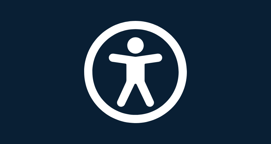 Dark ink coloured background with a white circle in the middle of the image. Inside the circle is a white line drawing of a person.