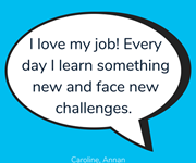 Caroline shares her positivity about her job. 