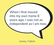 James reminisces of when he first moved into his home
